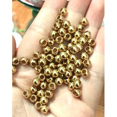 Hạt bi vàng 6mm ( lỗ lớn ) - 100gr [ 1kg = 430k ]