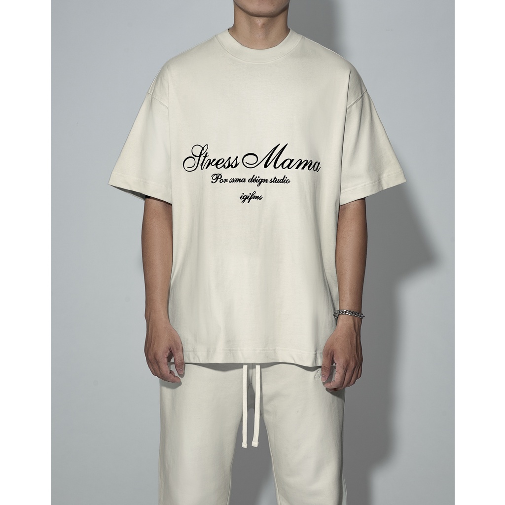 Áo thun STRESSMAMA 365 SEASONAL T-SHIRT - COCONUTMILK màu sữa dừa chất liệu 100% Cotton 2 chiều 250GSM
