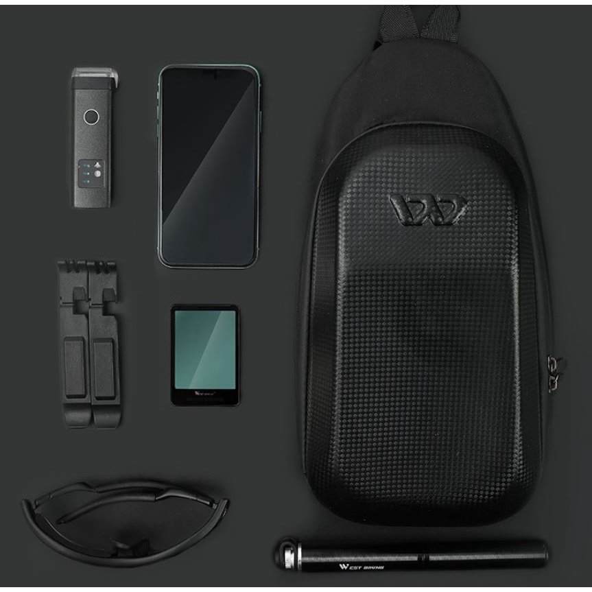 Balo thể thao xe đạp westbiking đeo lưng loại vân carbon