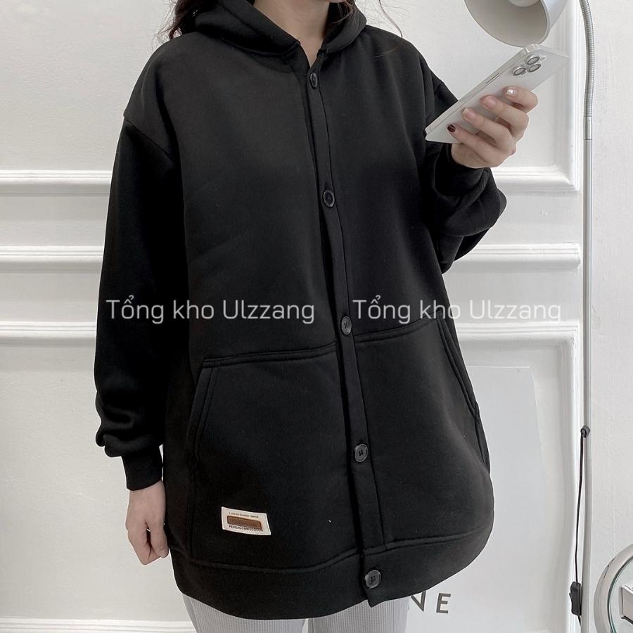 Áo Khoác Hoodie Cài Cúc Unisex Nam Nữ Chất Nỉ Bông Dày Dặn Form Rộng Oversize | BigBuy360 - bigbuy360.vn