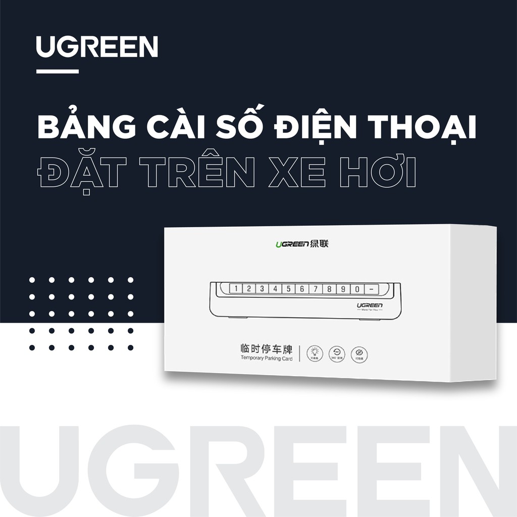 Bảng cài số điện thoại đặt trên xe hơi khi đỗ xe màu xám Ugreen LP151 LP178