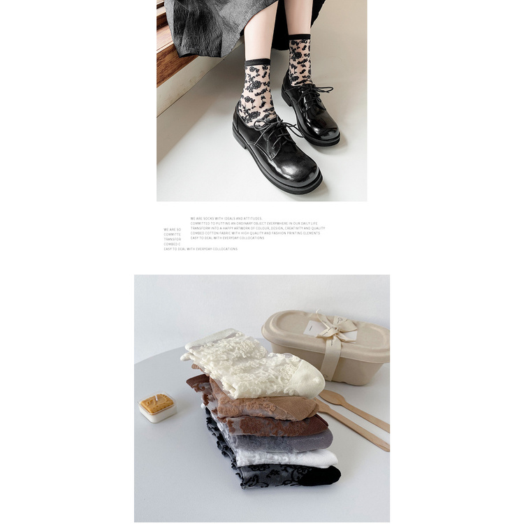 Tất ren Lolita Cổ cao Dễ thương Vớ ren JK Cao cổ Chất lụa mềm