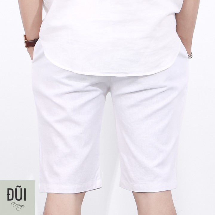 Quần đũi nam cạp chun short trắng