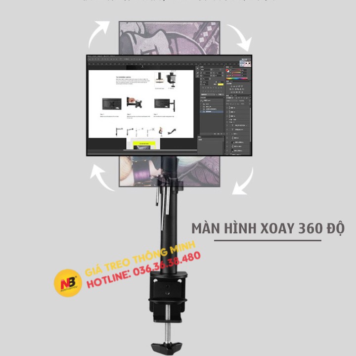 Giá Treo Màn Hình 17 - 27 Inch - Monitor Arm Đa Năng Gắn Bàn - Model: M051