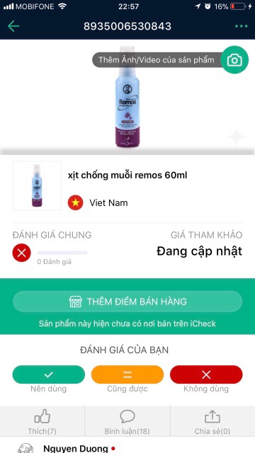 Xịt chống muỗi Remos