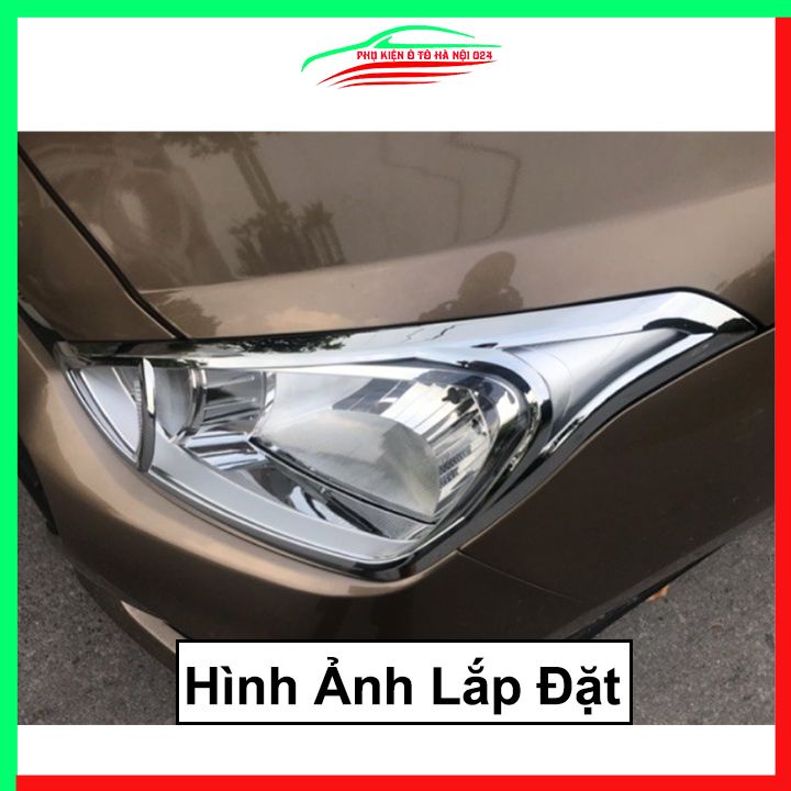 Ốp viền đèn pha hậu mạ crom Grand I10 Hatchback 2014-2021 chống trầy trang trí bảo vệ xe