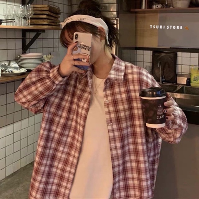 Sơ mi caro unisex Ulzzang