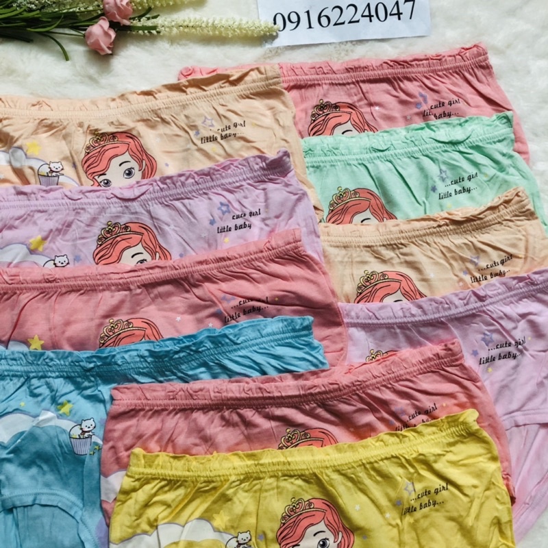Set 5 Quần lót bé gái size lớn cao cấp, quần lót trẻ em cotton chất siêu mền mát