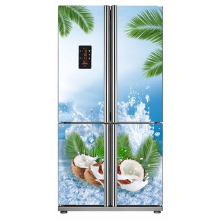 DECAL CÂY DỪA DÁN TỦ LẠNH