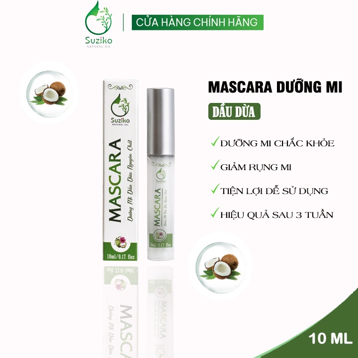 Mascara SUZIKO dưỡng mi và lông mày được triết xuất từ dầu dừa nguyên chất 10ml