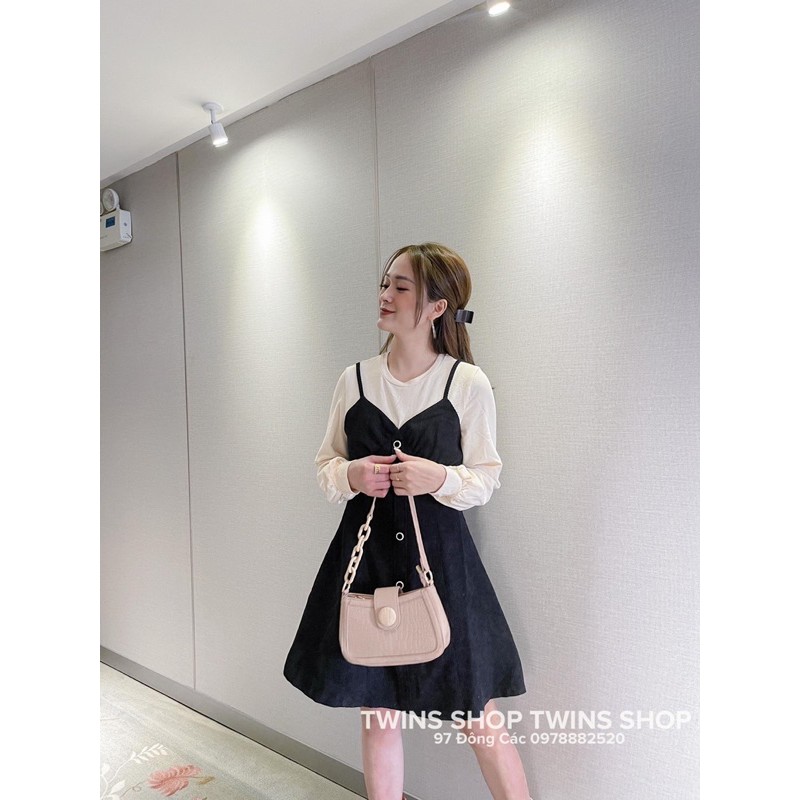 Váy yếm 2 dây hàng khuy kèm áo trong Jieqi 88035