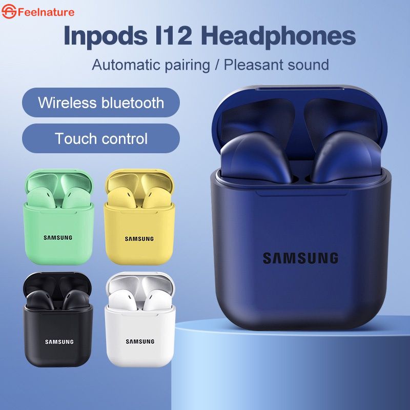 ♈✻SẴN SÀNG♈✻ Mới TWS Samsung Bluetooth Tai Nghe Màu Macaron Inpods I12 Không Dây In-Tai Nghe Tai HIFI Stereo Thể Thao Không Thấm Nước Earbuds⭐CẢM THẤY