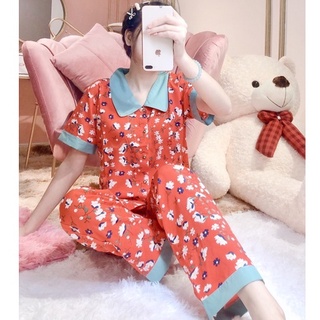ĐỒ BỘ MẶC NHÀ PYJAMA HOA CỔ SEN LỤA 100D (NHIỀU MẪU)
