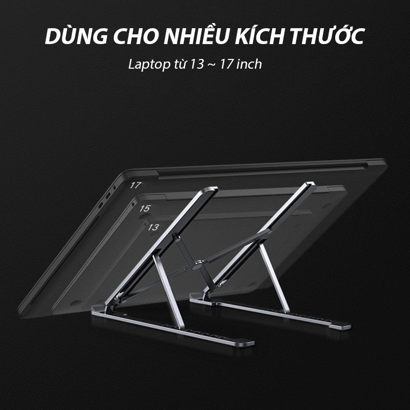 💻Giá Đỡ Laptop Boneruy P11 Bằng Hợp Kim Nhôm, Đế Tản Nhiệt Laptop Macbook Cho Máy 11~17 inch, Có Thể Xếp Gọn Lại