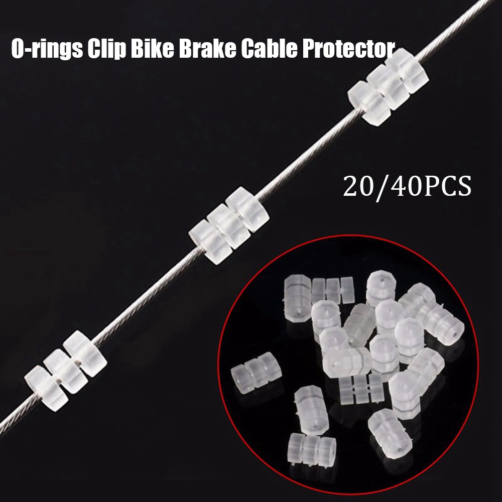 BEAUTY /20/40pcs High quality Bike Cable Protect Avoid Friction Bicycle Print Protector Shift/Brake Line Cover Transparent Outdoor Cycling Accessories High-grade Silicone Ring Hot Octagonal O-ring