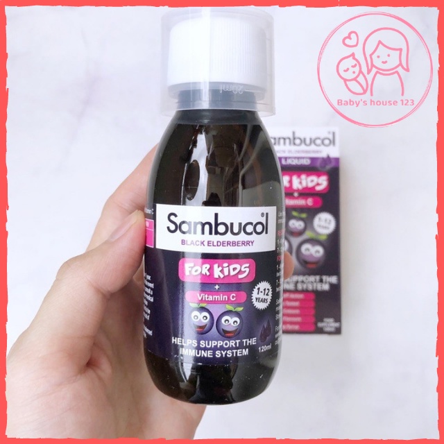 Kẹo Ngậm Sambucol - Siro Sambucol Anh Quốc Cho Bé Từ 1 tuổi - Chai 120ml