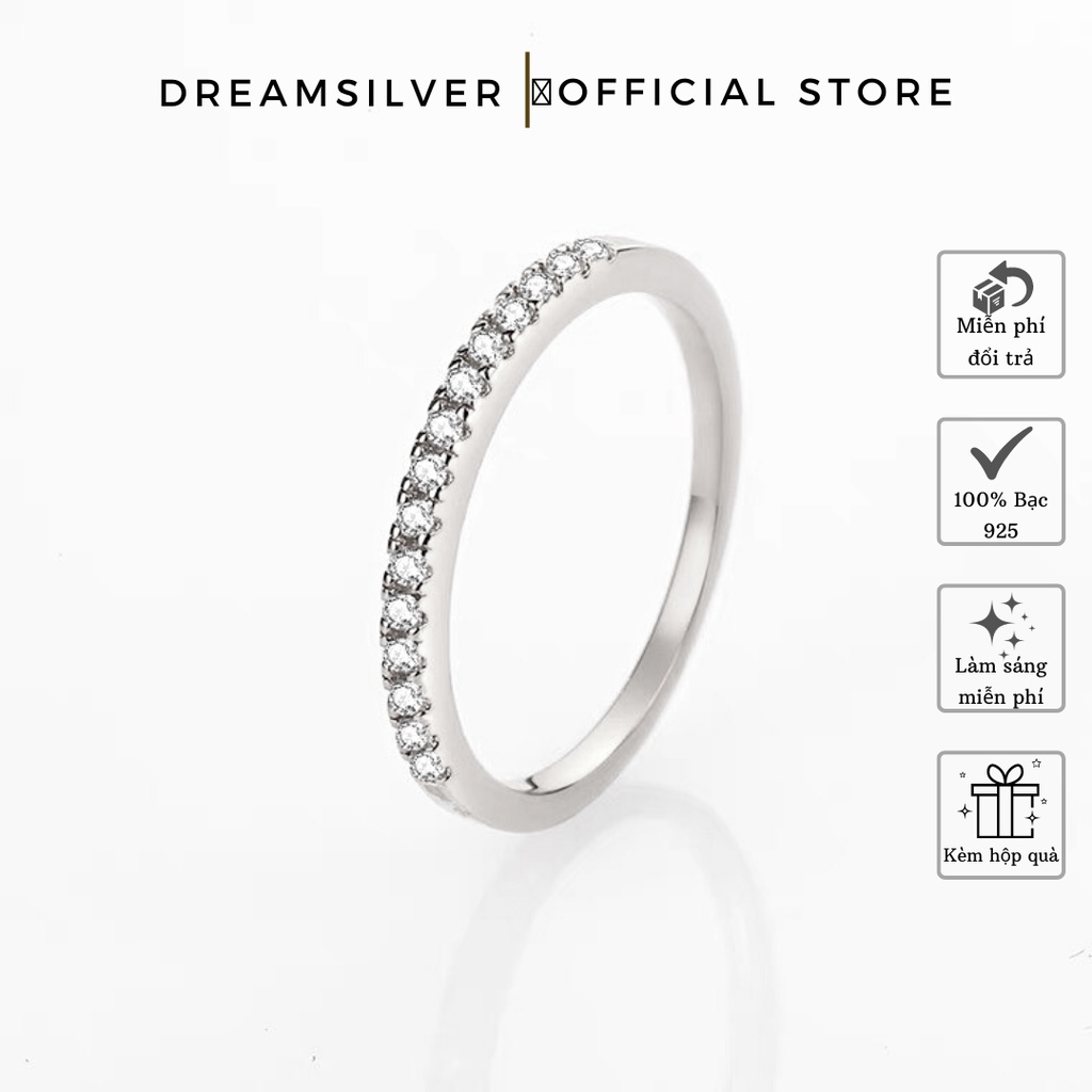 Nhẫn Bạc Dreamsilver 1 Hàng Đính Đá NT018