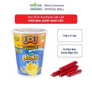 Xúc Xích Xuxifarm Lắk Lắk Phô Mai Xoáy Ngũ Cốc (15g x 4 cây)