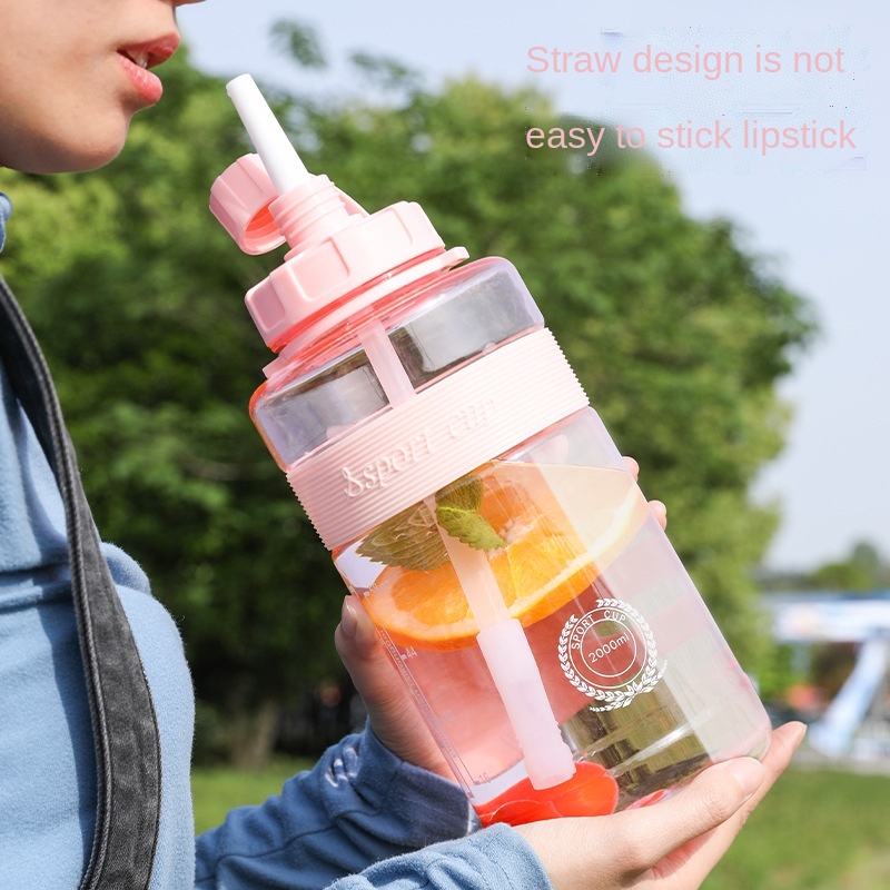 Bình Nước Nhựa Có Ống Hút Tiện Lợi Dành Cho Nữ,Nam Dung Tích 600ml/ 1000ml/ 1500ml/ 2L 88322 Lavio Store