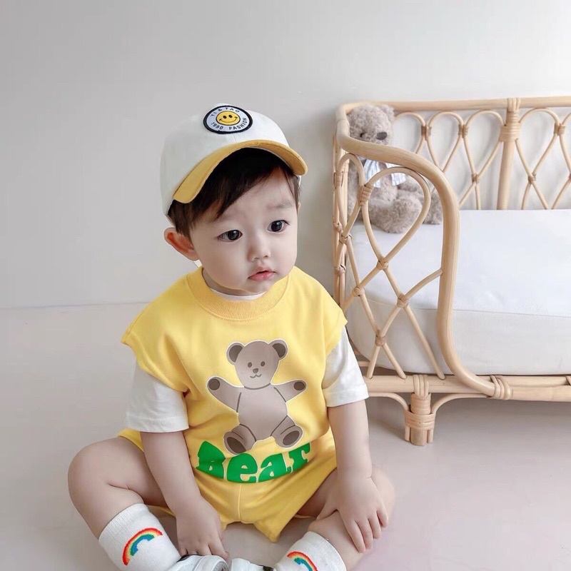 bộ gấu bear tay trắng bé trai