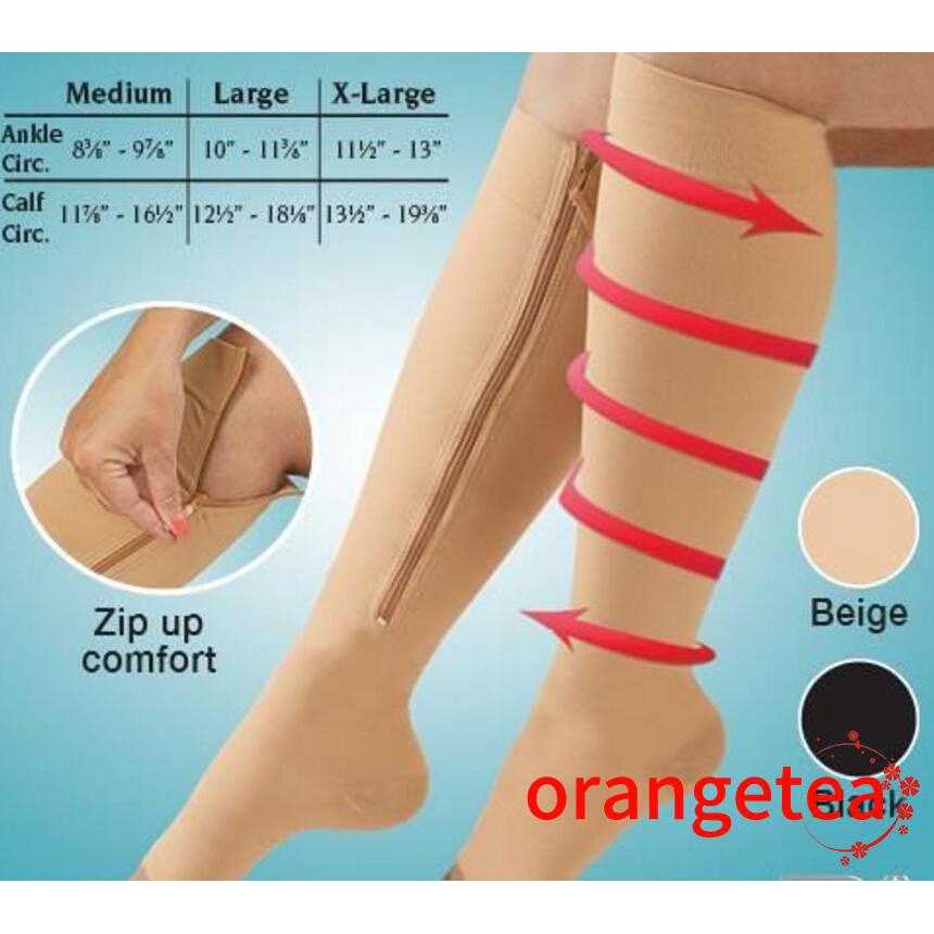 Vớ Nén Có Khóa Kéo Hỗ Trợ Đầu Gối / Đầu Gối Unisex Size A +