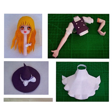 Marisa Kirisame Mô hình giấy tự lắp ghép có màu