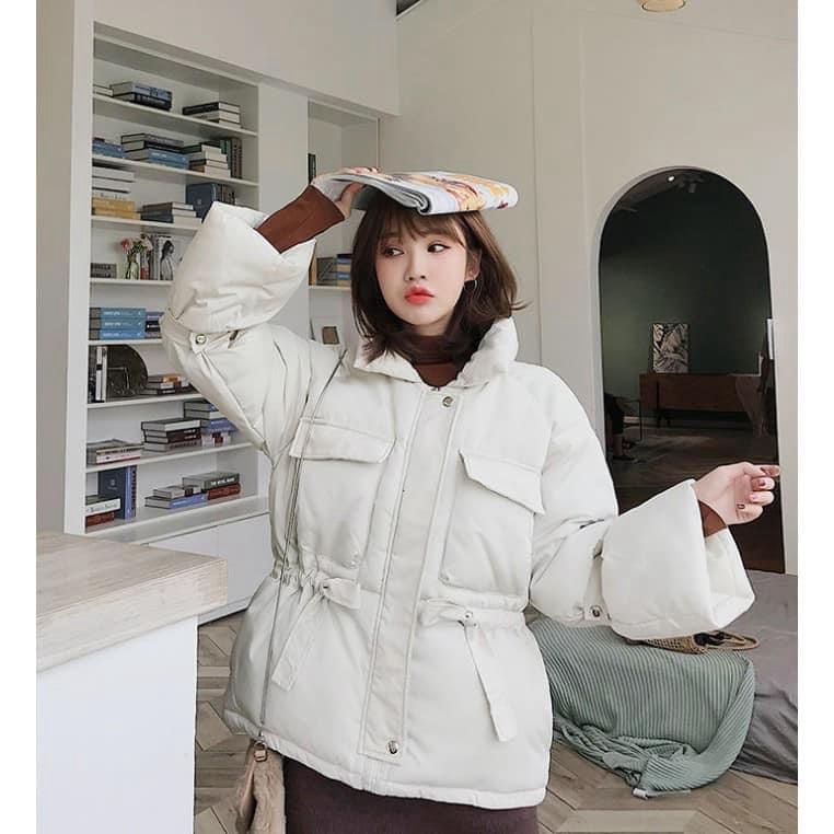 (MẪU MỚI) FREE SHIP Áo Khoác Phao Béo Nữ Chần Bông Ba Lớp SIêu Ấm Phối Túi Hộp Cực Thời Trang Trong Mùa Đông Lạnh Giá HH