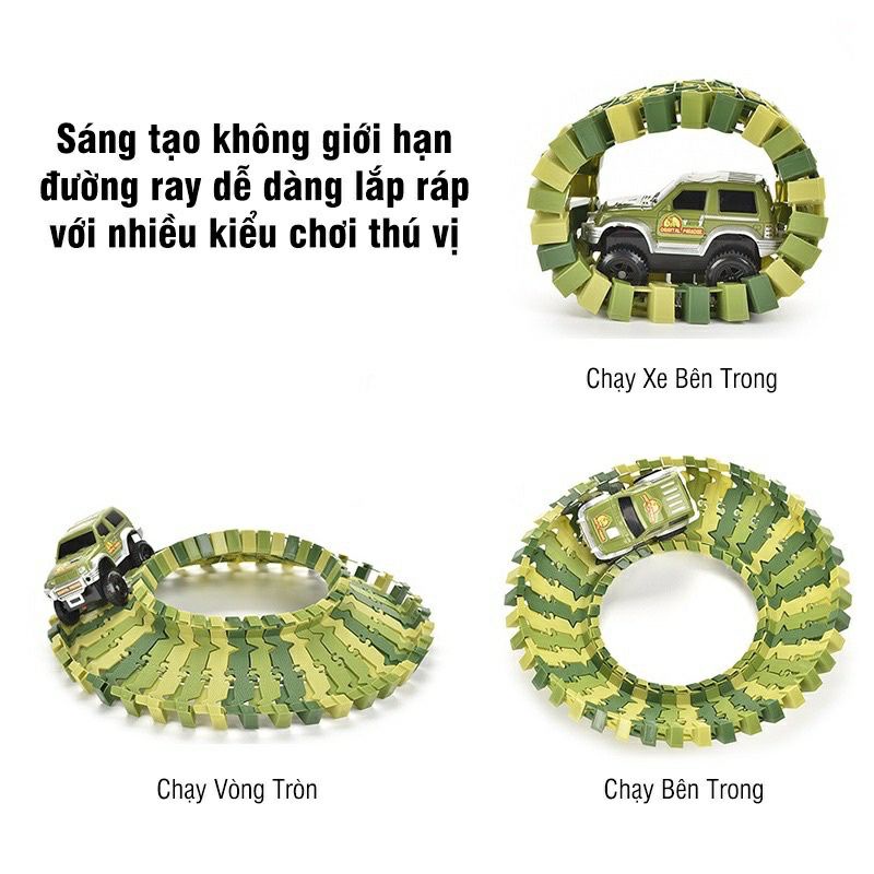 Đồ Chơi Lắp Ráp Đường Đua Khủng Long 240 Chi Tiết Loại To Cho Bé