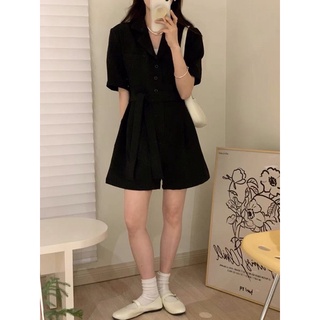 JUMPSUITS CỔ VEST ĐAI EO 2 MÀU