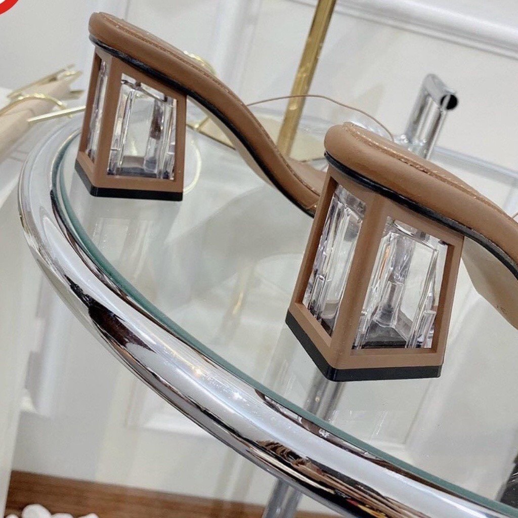 Dép Cao Gót Quai Ngang Mica Gót Trong Gót Vuông Công Sở Dạ Tiệc CG-MC