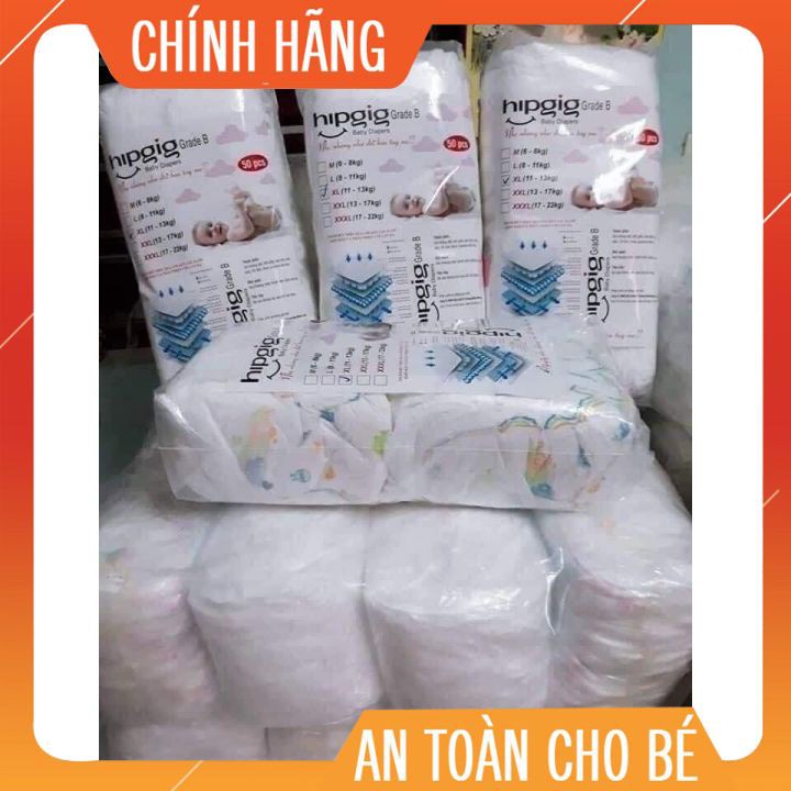 [Hàng Loại 1] Tã/Bỉm Quần HIPGIG Không Bo Mông, Chất Giấy Mềm Mịn, Thấm Hút Tốt - Size L đến 3XL