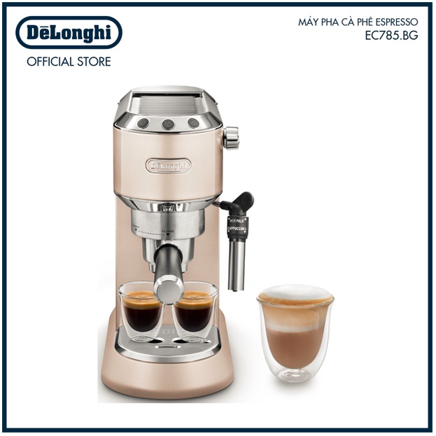 [Mã BMBAU300 giảm 10% đơn 499K] [Mã ELHADEV giảm 4% đơn 300K] [CHÍNH HÃNG] MÁY PHA CÀ PHÊ DELONGHI EC785 (BG/GY)