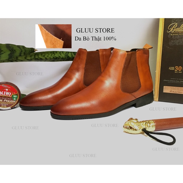 [TẶNG LÓT TĂNG CHIỀU CAO] Giày Nam Chelsea Boot Da Bò Thật Phom Tây Tăng Chiều Cao | BigBuy360 - bigbuy360.vn