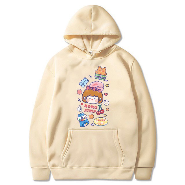 Áo Hoodie Nỉ Nam Nữ Thu Đông Ấm Áp Chất Vải Nỉ Mềm Mịn In 3D Hình Đám Mây Cười Cầu Vồng Mặc Đi Chơi - Đi Học Xinh Cute M