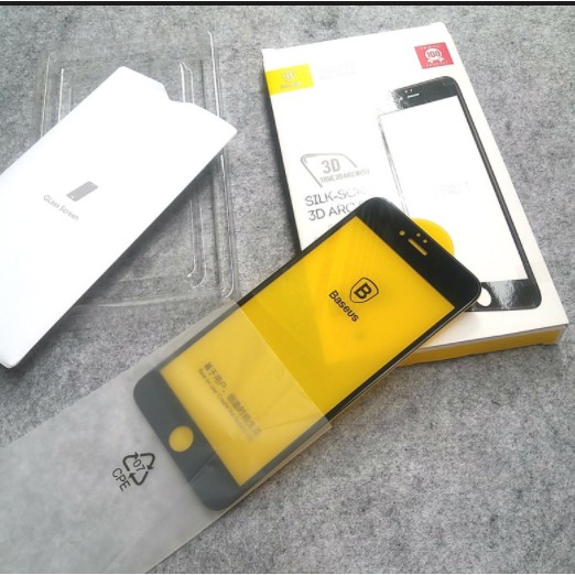 Dán kính cường lực Full màn IPhone 6plus/ 6Splus hiệu Baseus xịn chính hãng