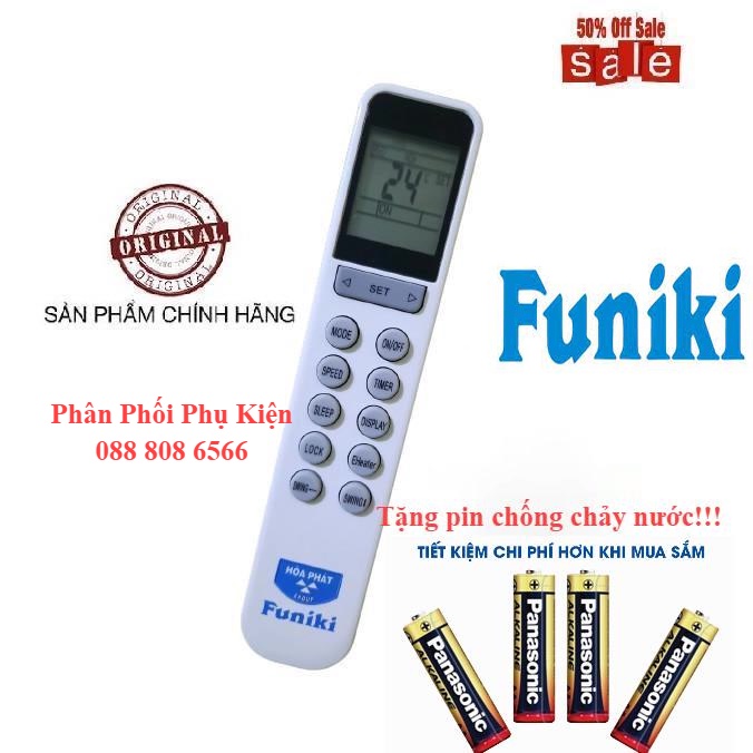 BẢO HÀNH 1 ĐỔI 1 - ĐIỀU KHIỂN ĐIỀU HÒA FUNIKI- HÀNG CHÍNH HÃNG MỚI 100% TẶNG KÈM 2 PIN CHỐNG CHẢY NƯỚC