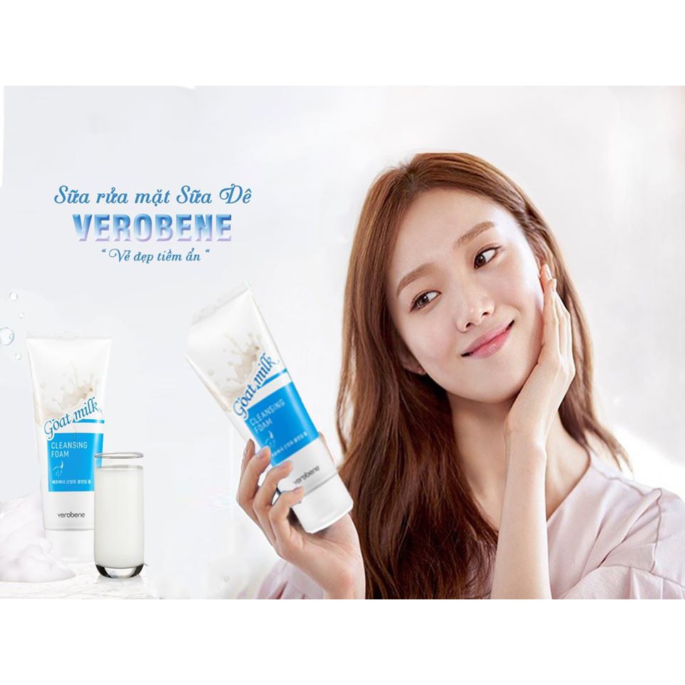 Rửa mặt sữa dê trắng da Verobene Goat Milk CLeansing Foam 150ml | BigBuy360 - bigbuy360.vn