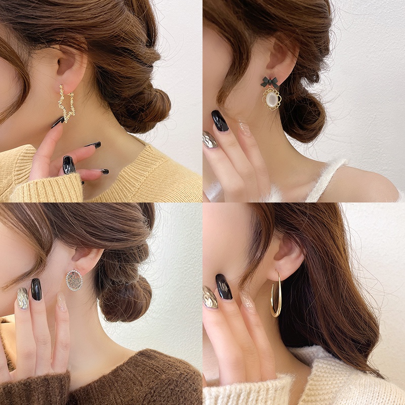 Khuyên Tai Đính Nơ Phong Cách Hàn Quốc Thời Trang Mới Cho Nữ