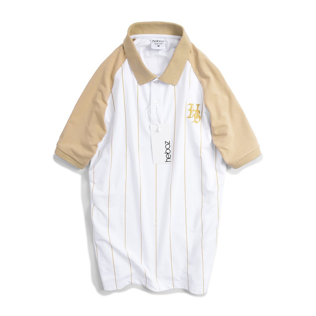 Áo thun nam có cổ - Polo HEBOZ sọc phối Raglan - chất cotton pha mịn mát cao cấp 3M - 00000648