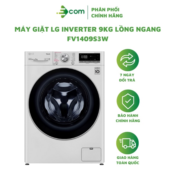 Máy giặt LG inverter 9kg FV1409S3W lồng ngang - Freeship