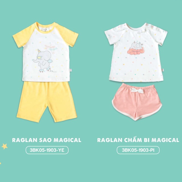 (SALE) CHAANG - Bộ cộc tay Raglan magical
