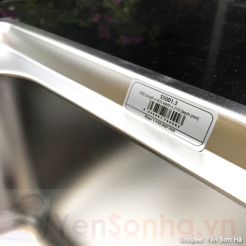 Chậu rửa chén bát 1 hố Sơn Hà S50 inox 304 chính hãng