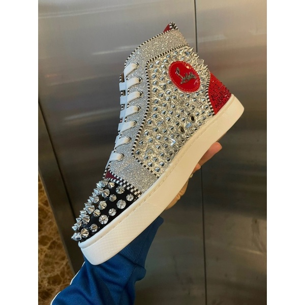 Giày nam, giày nữ loubotin đinh tán cao cấp Fullbox