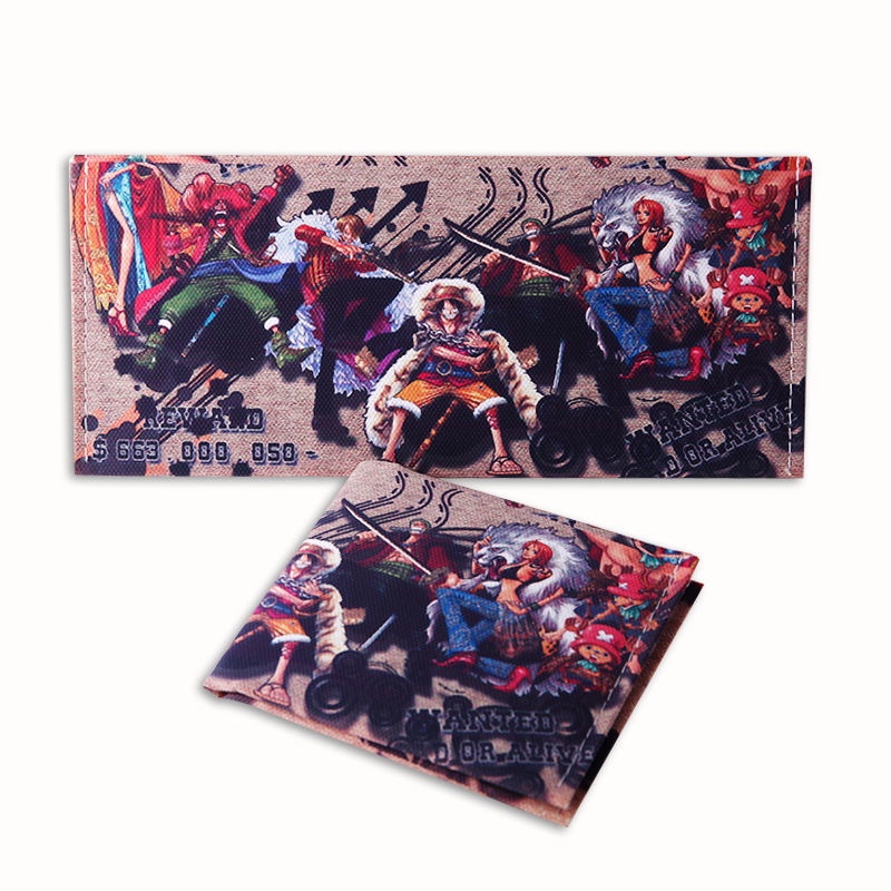 Ví ngắn cho học sinh họa tiết hoạt hình One Piece