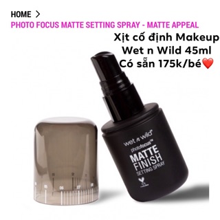 Xịt cố định Makeup Wet n Wild Photo Focus Matte Setting Spray - Matte Appeal