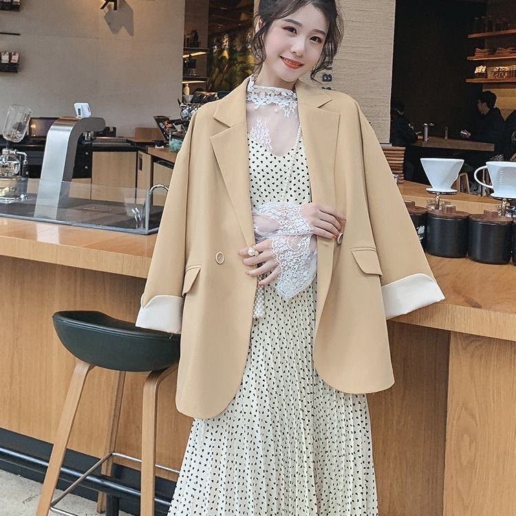 Áo khoác dáng rộng phong cách Hàn Quốc thời trang mùa xuân cho nữ