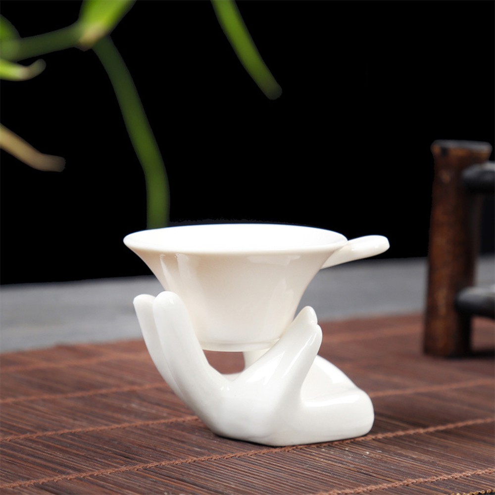 Dụng cụ lọc trà bằng gốm sứ phễu lọc trà cao cấp tiện dụng phụ kiện bàn trà trà đạo