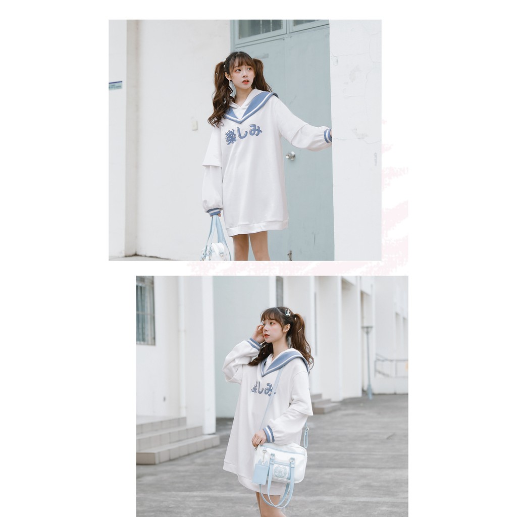 áo sweater ulzzang Hàn Quốc hai màu đen trắng BIGSIZE (70-100KG)