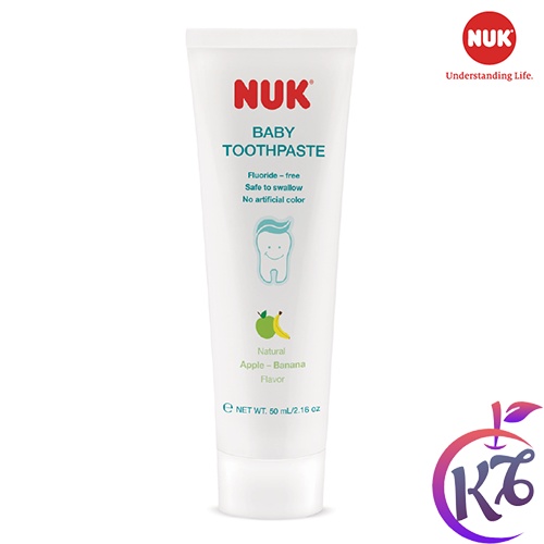 Kem đánh răng trẻ em NUK không Flouride 50ml cho bé 3-36 tháng - NU21425 - chăm sóc bảo vệ răng miệng cho bé