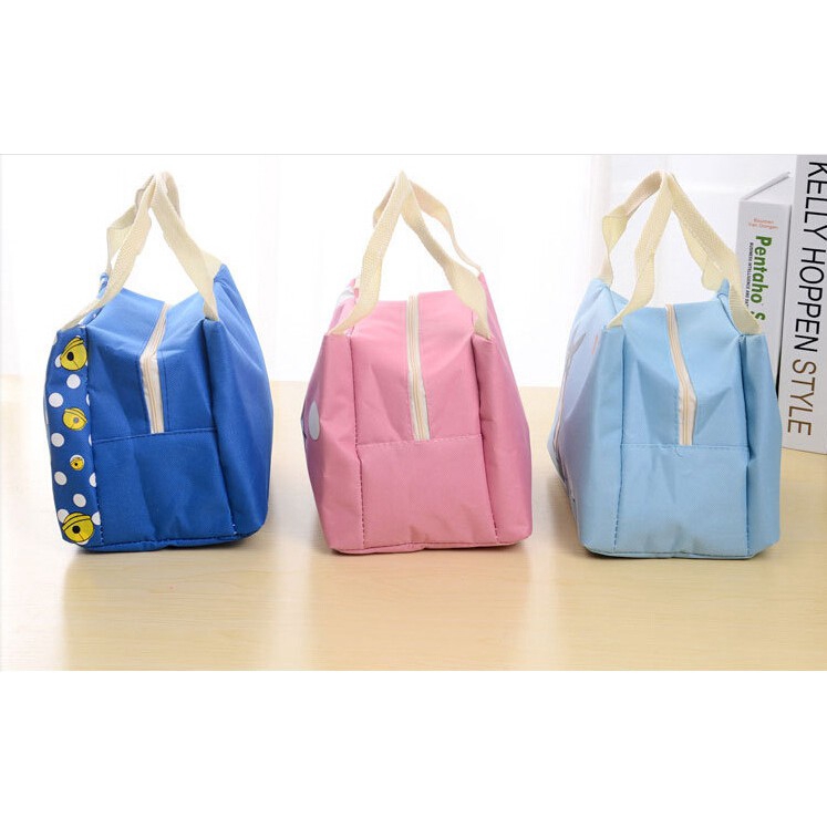 Túi đựng hộp cơm trưa chống thấm nước họa tiết hoạt hình dễ thương tiện lợi